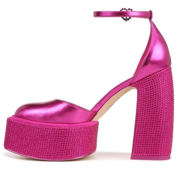 Circus by Sam Edelman Metallic Pink Rhinestone Platform Heels- 8 HALLOWEEN - Picture 1 of 12